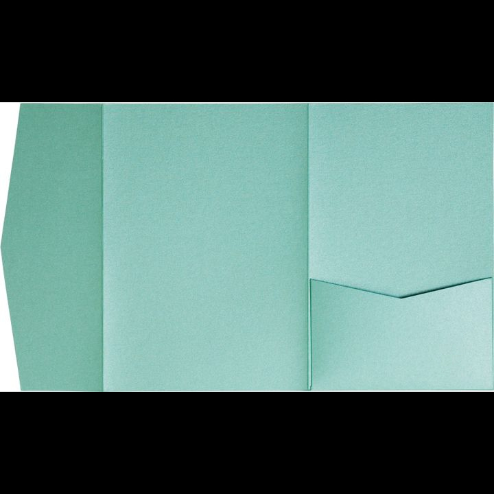 Aqua Lagoon Metallic Pocket & Folder Invitation Card, A-7.5 Himalaya