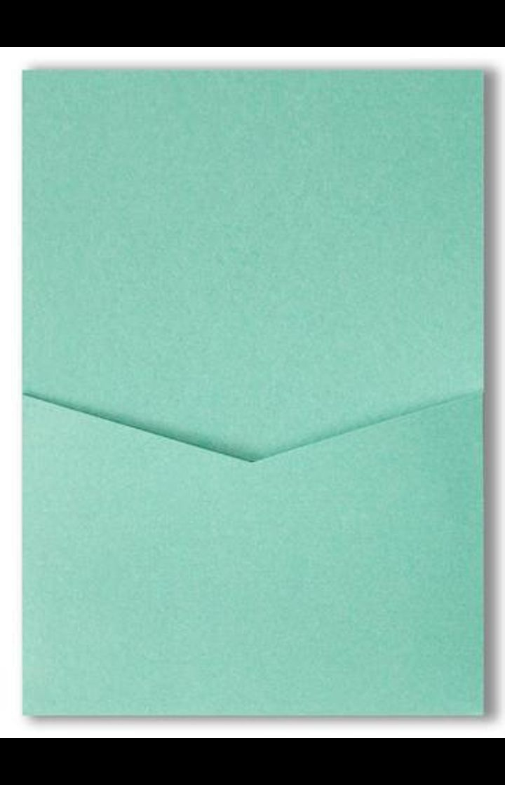 Aqua Lagoon Metallic Pocket & Folder Invitation Card, A7 Denali