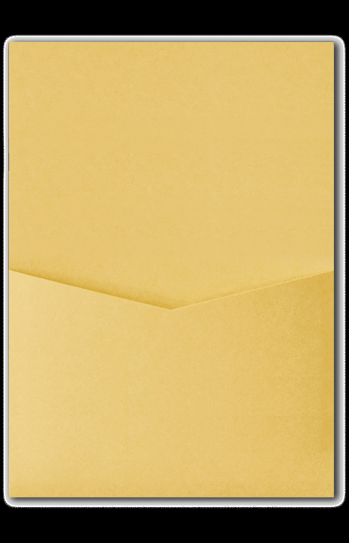 Banana Yellow Solid Pocket & Folder Invitation Card, A7 Denali