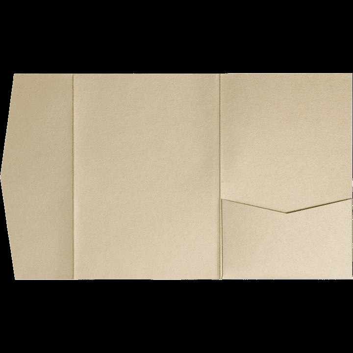 Beige Sand Metallic Pocket & Folder Invitation Card, A7 Himalaya
