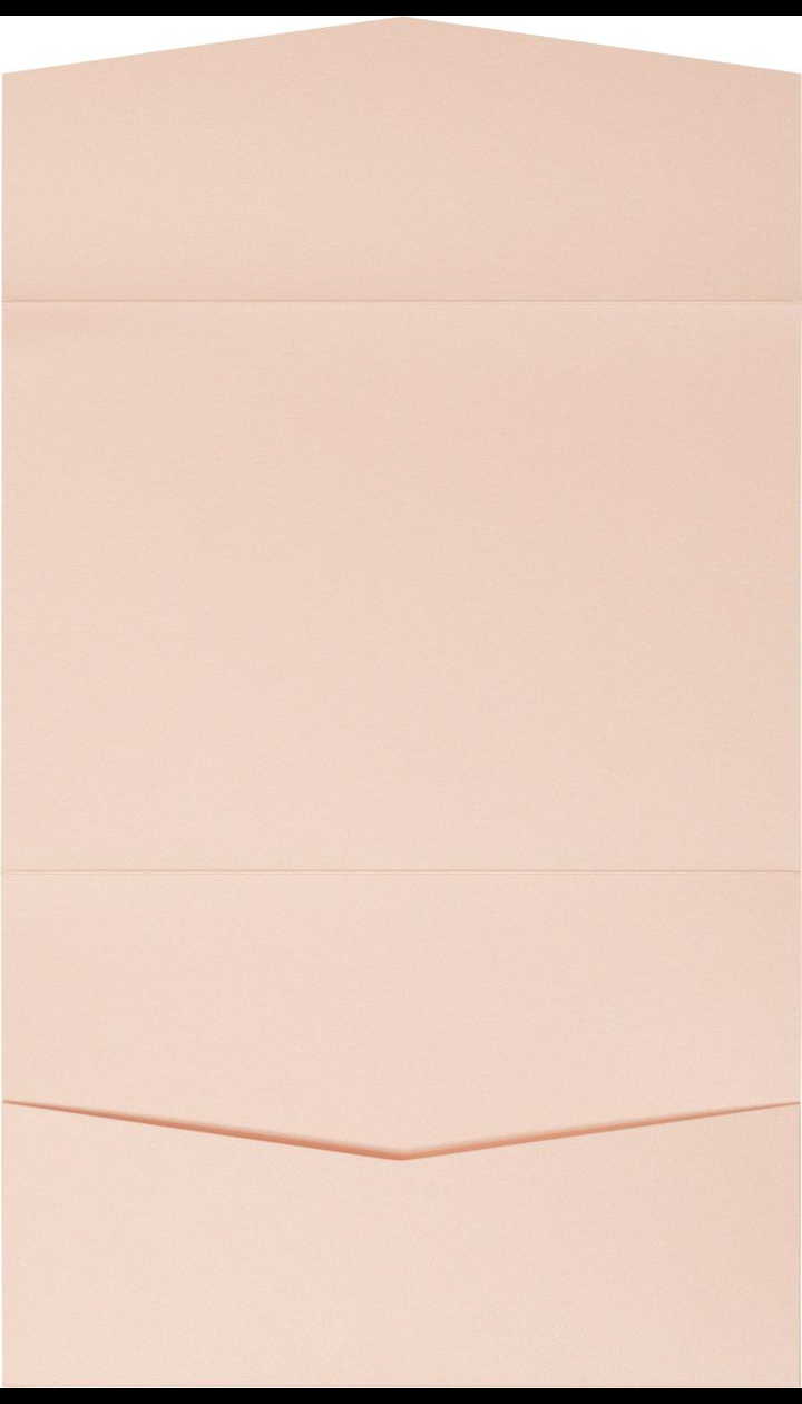 Peach (Coral) Metallic Pocket & Folder Invitation Card, A7 Atlas