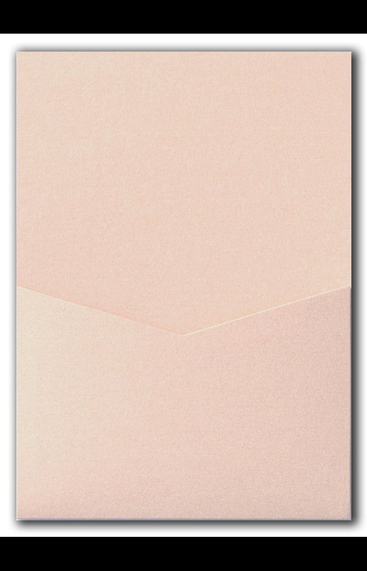 Peach (Coral) Metallic Pocket & Folder Invitation Card, A7 Denali