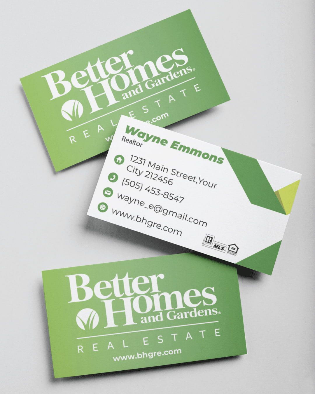 Gradient Green BHGRE Standard Business Cards AP Printing - Gradient Green BHGRE Standard Business Cards - Custom Printing Services