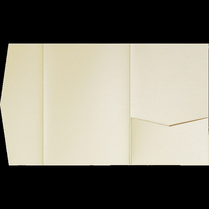 Champagne Cream Metallic Pocket & Folder Invitation Card, A7 Himalaya