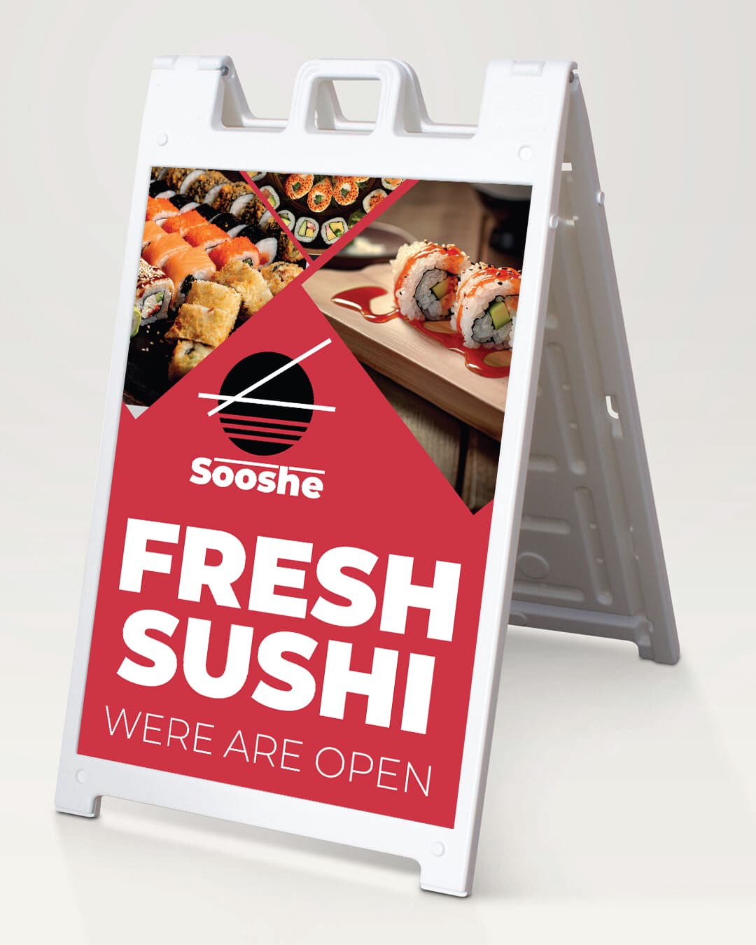 AP Printing - Red Fhoto Collage A Frame Signs - Custom Printing Services