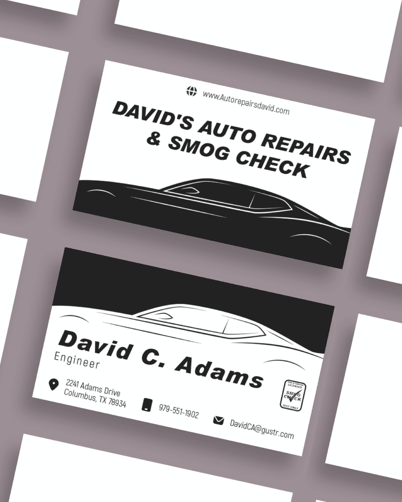 Car Service Standard Business Cards