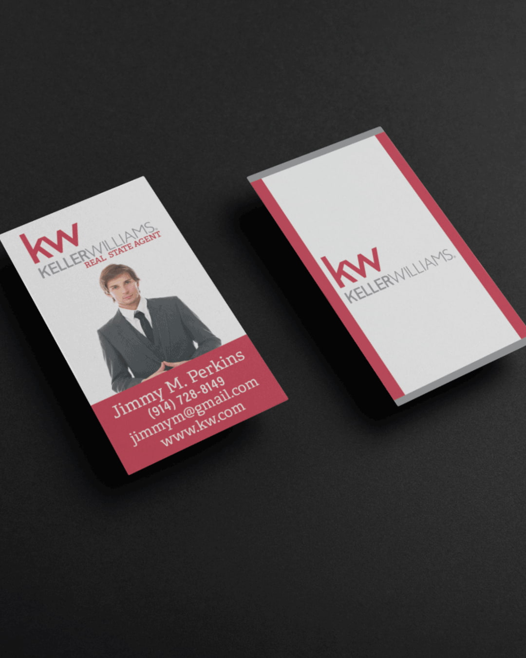 AP Printing - Keller Williams Realty Simple Red Standard Business Cards - Custom Printing Services