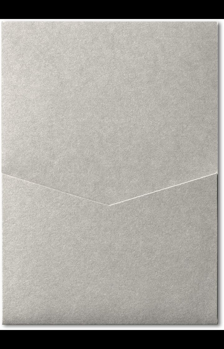 Concrete Gray Kraft 100 lb Raw Recycled Pocket & Folder Invitation Card, A7 Denali