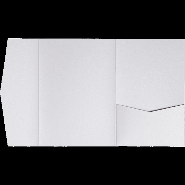 Pearl White Metallic Pocket & Folder Invitation Card, A7 Himalaya