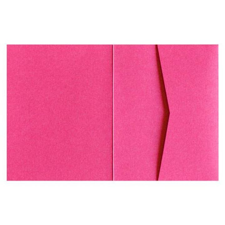 Pink Azalea 105 lb Metallic Pocket & Folder Invitation Card, A2 Sierra