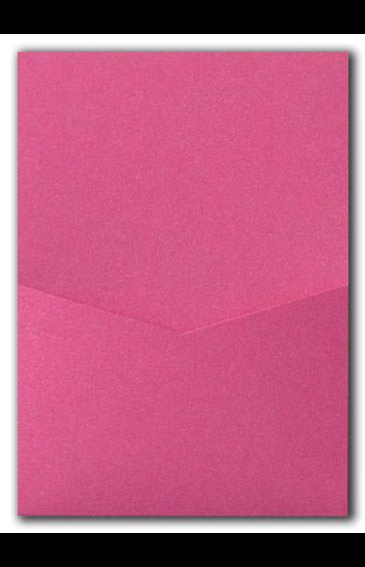 Pink Azalea Metallic Pocket & Folder Invitation Card, A7 Denali