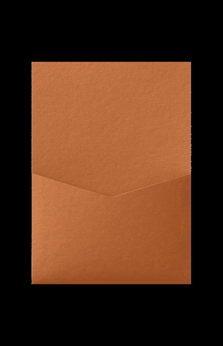 Copper Metallic Pocket & Folder Invitation Card, A7 Denali