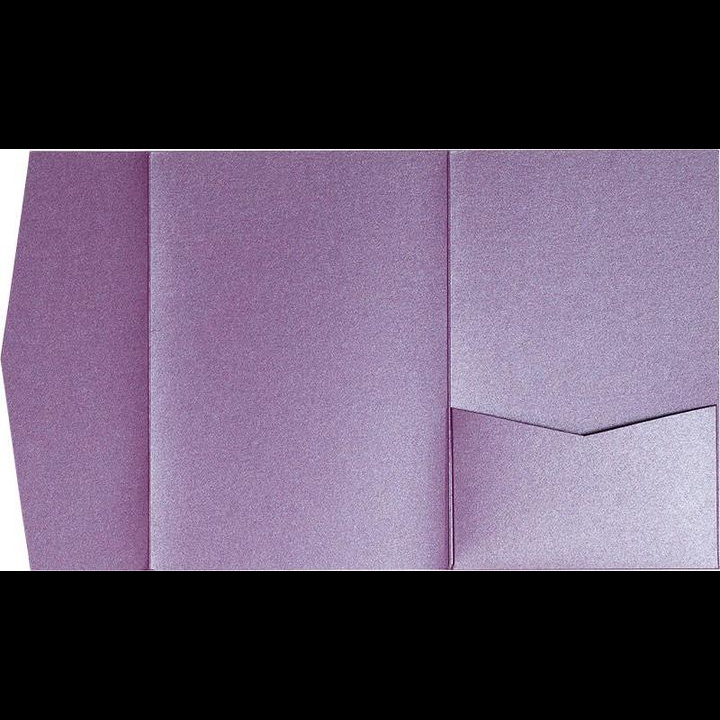 Purple Punch Metallic Pocket & Folder Invitation Card, A7 Himalaya
