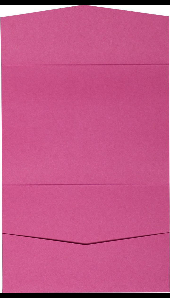 Razzle Pink Solid Pocket & Folder Invitation Card, A7 Atlas