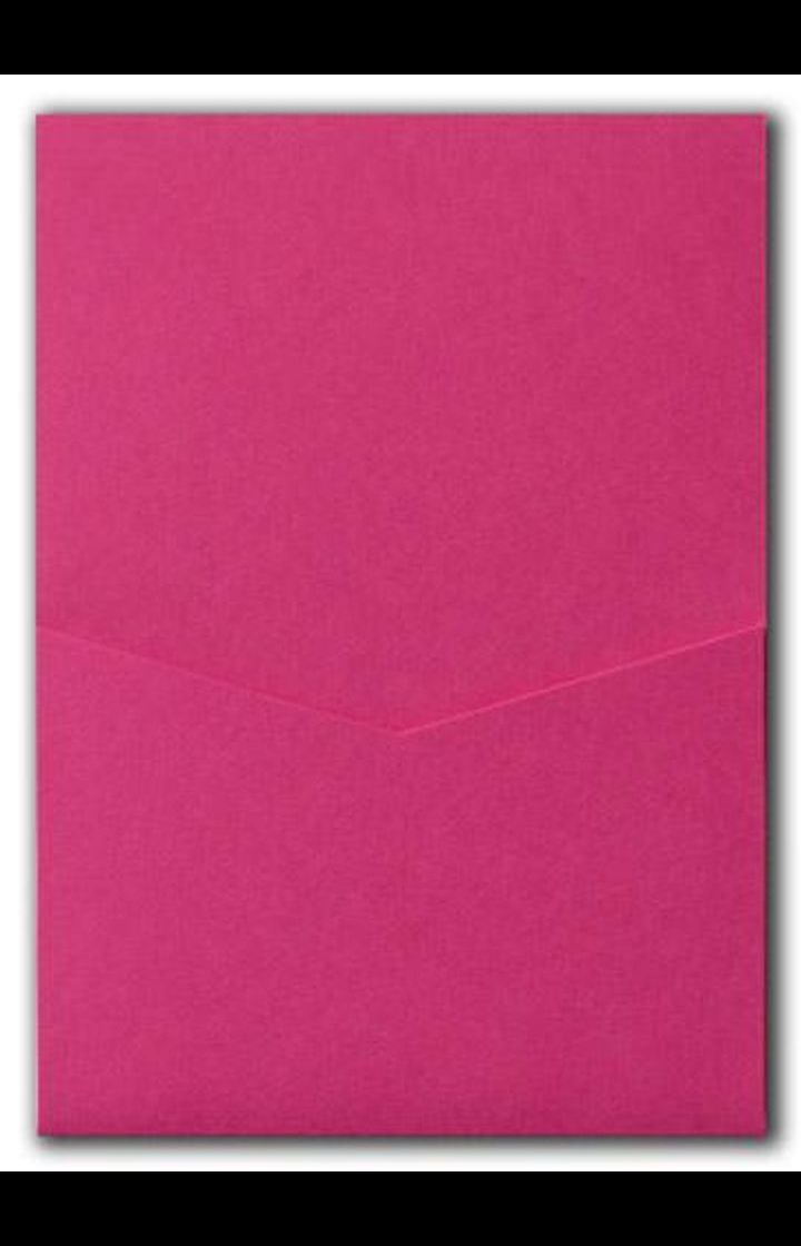 Razzle Pink Solid Pocket & Folder Invitation Card, A7 Denali