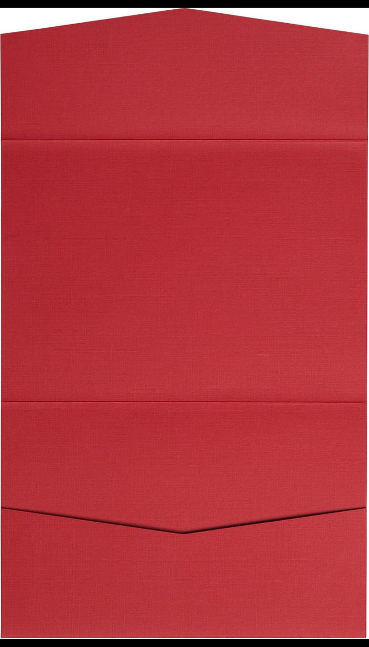 Red Pepper Linen Pocket & Folder Invitation Card, A7 Atlas
