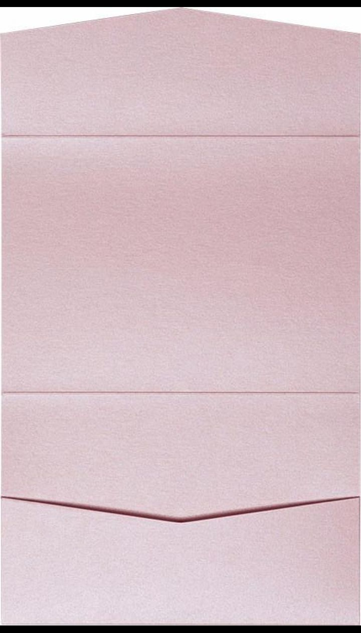 Rose Pink Metallic Pocket & Folder Invitation Card, A7 Atlas