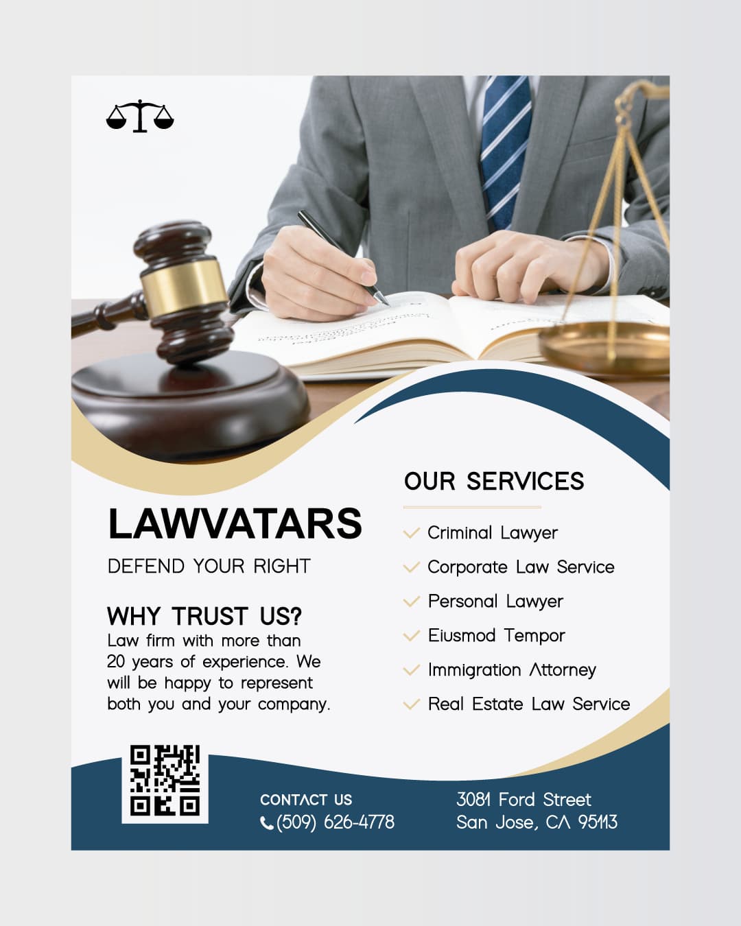 Blue & Gold Law Firm Flyer