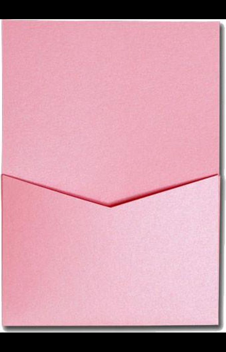 Rose Pink Metallic Pocket & Folder Invitation Card, A7 Denali
