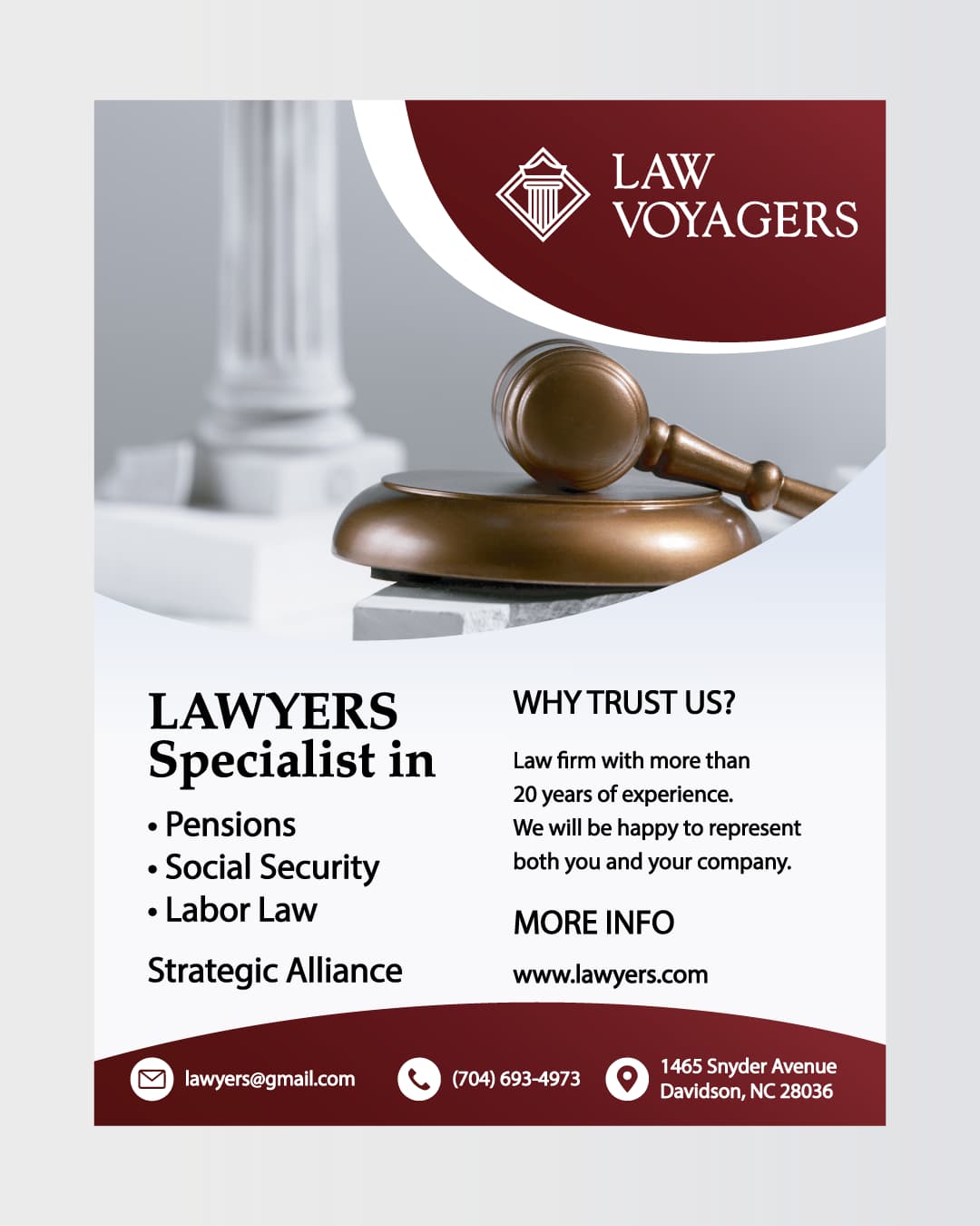 Elegant  Burgundy Color Law Firm Flyer