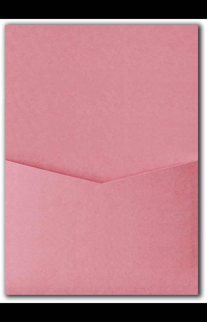 Cotton Candy Pink Solid Pocket & Folder Invitation Card, A7 Denali