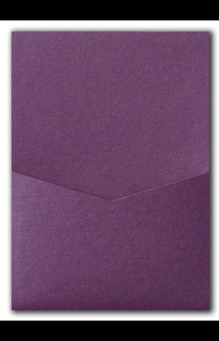 Ruby Purple Metallic Pocket & Folder Invitation Card, A7 Denali
