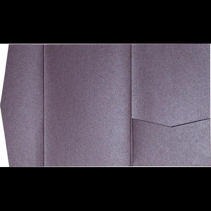 Ruby Purple Metallic Pocket & Folder Invitation Card, A7 Himalaya