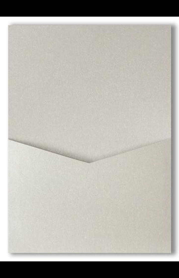 Silver Metallic Pocket & Folder Invitation Card, A7 Denali