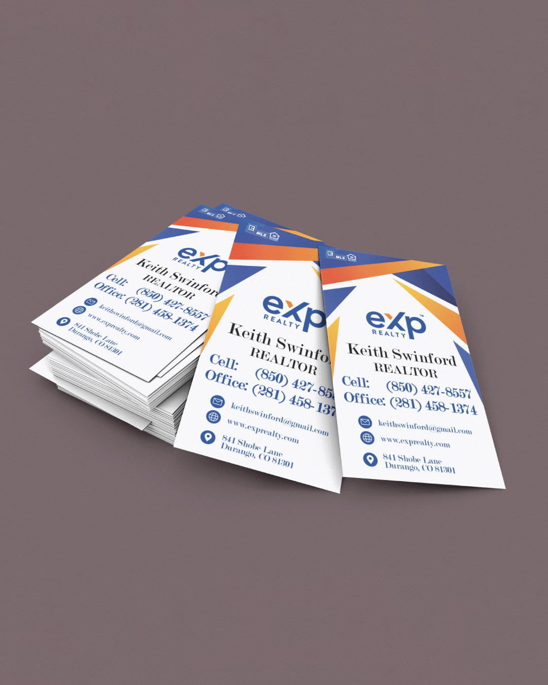 Exp Realty Blue Orange Gradient Business Cards