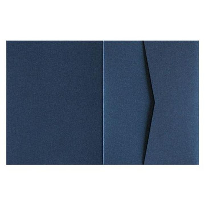 Dark Blue 107 lb Metallic Pocket & Folder Invitation Card, A2 Sierra