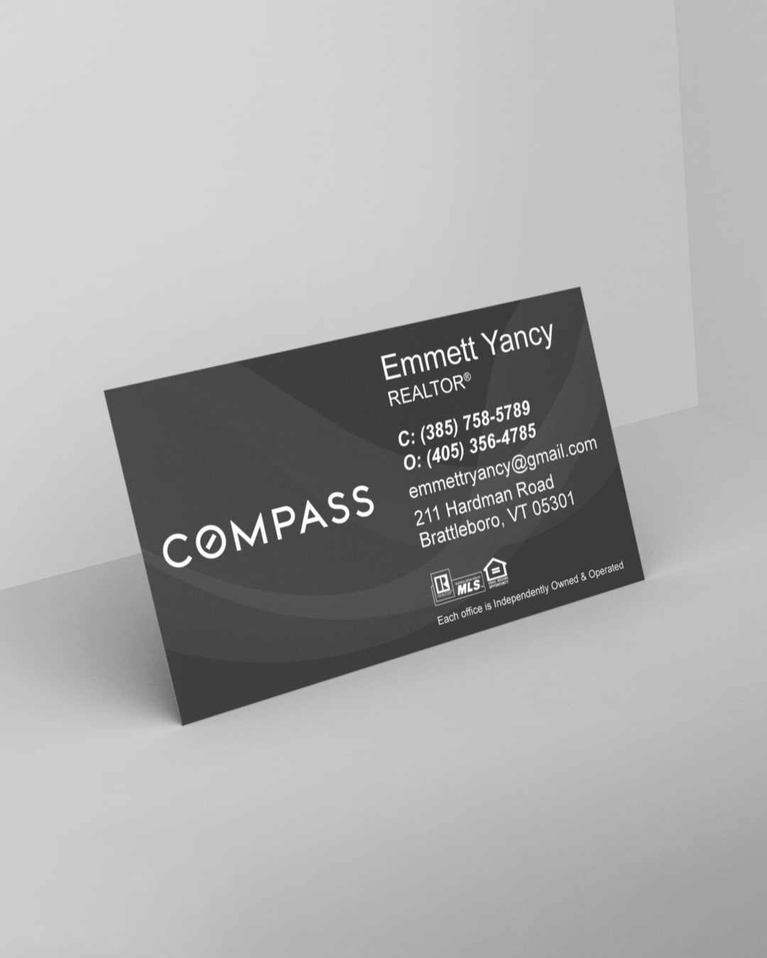 Compass Black Simple Standard Business Cards