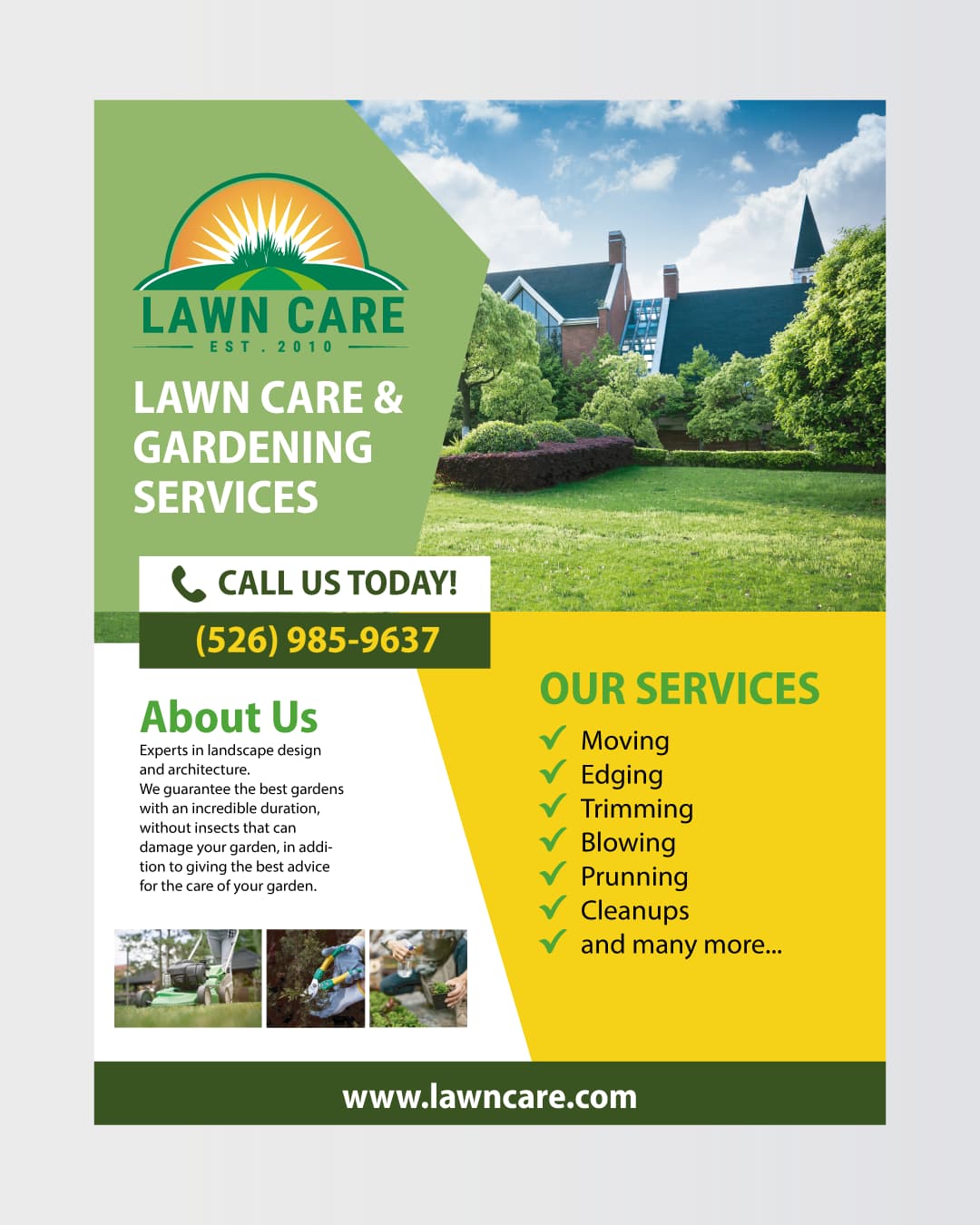 Sunny Villa Lawn Care & Gardening Services Flyer