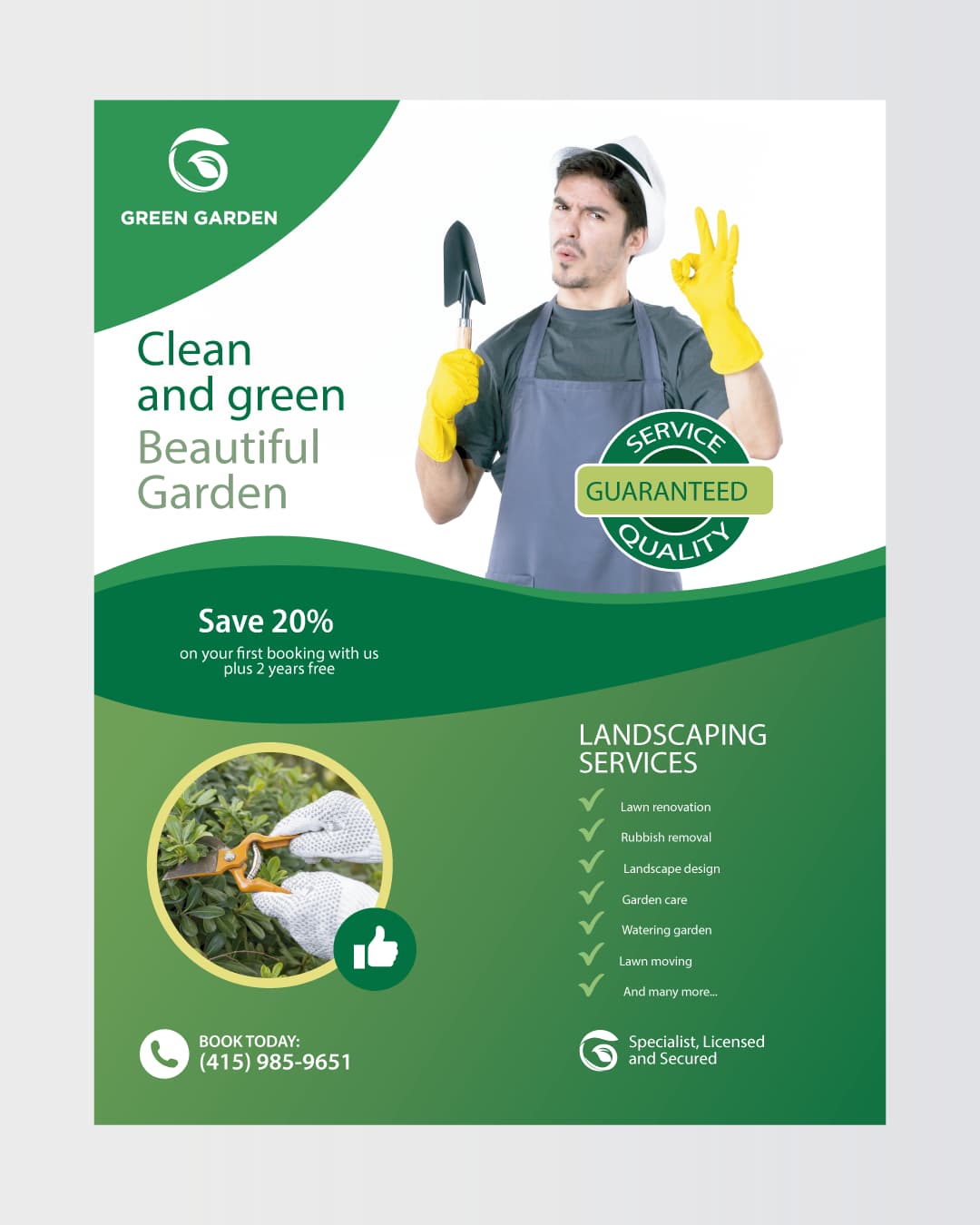 Beautiful Garden Landscaping Services Flyer
