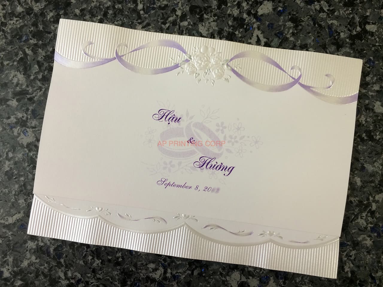 K8358 [I-12] Lavender Love Flowers Wedding Invitation