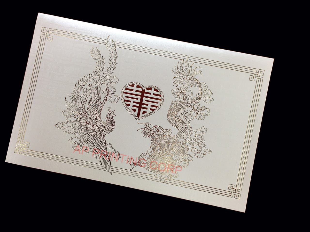 RP1-TT-V [V-L-01] Noble Fusion Dragon & Phoenix Wedding Invitation