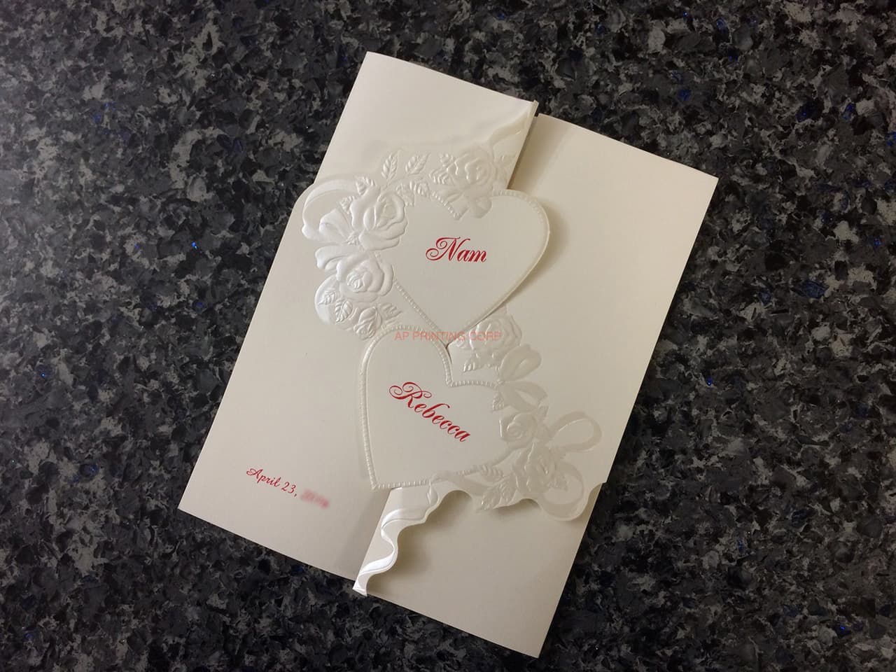 ART-82749 [I-11] Enchanted Blooms Hearts Wedding Invitation