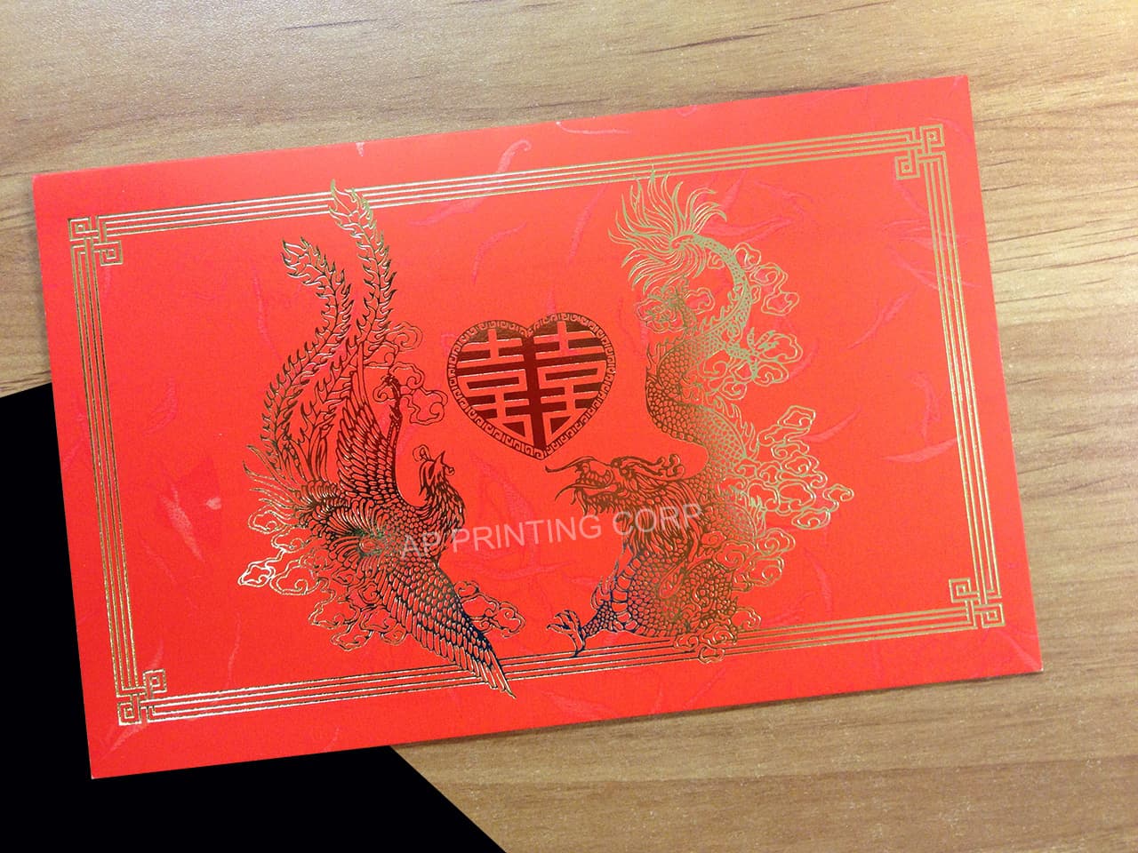 RP1-DR-V [V-L-02] Timeless Mythos Dragon & Phoenix Wedding Invitation