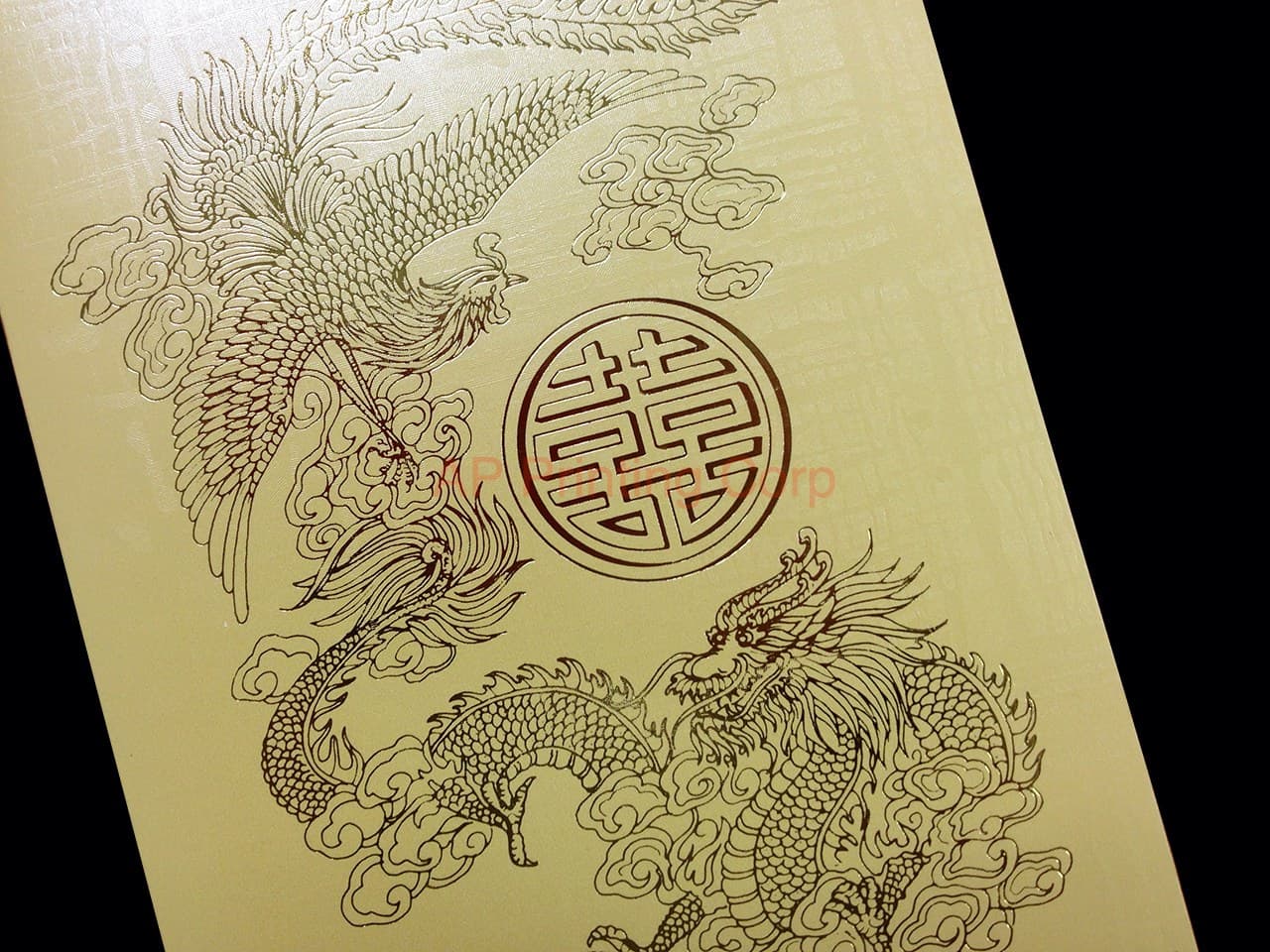 RP2-VT-V [V-L-01] Silken Harmony Dragon & Phoenix Reverie Wedding Invitation