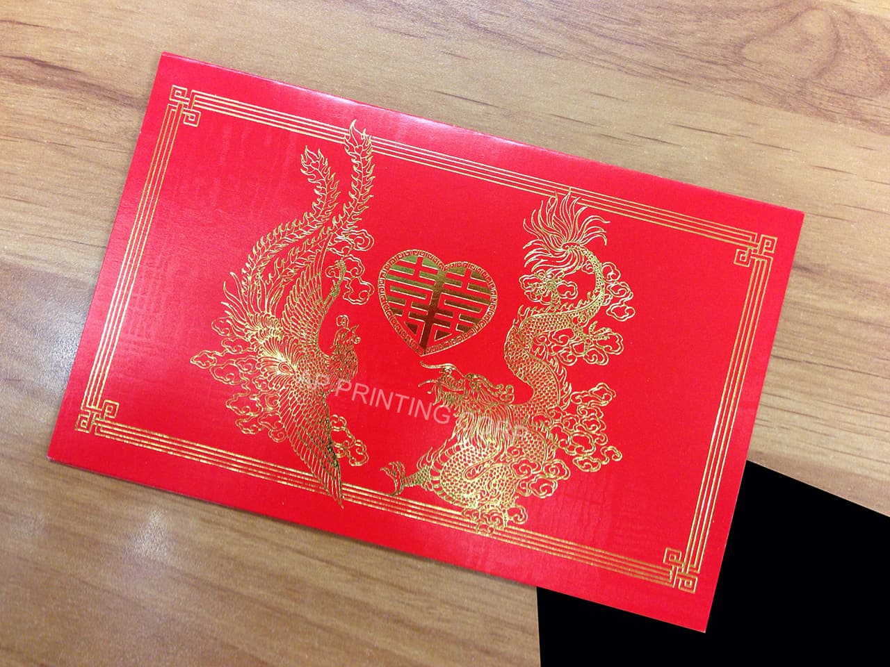 RP1-DT-V [V-L-02] Divine Radiance Dragon & Phoenix Wedding Invitation