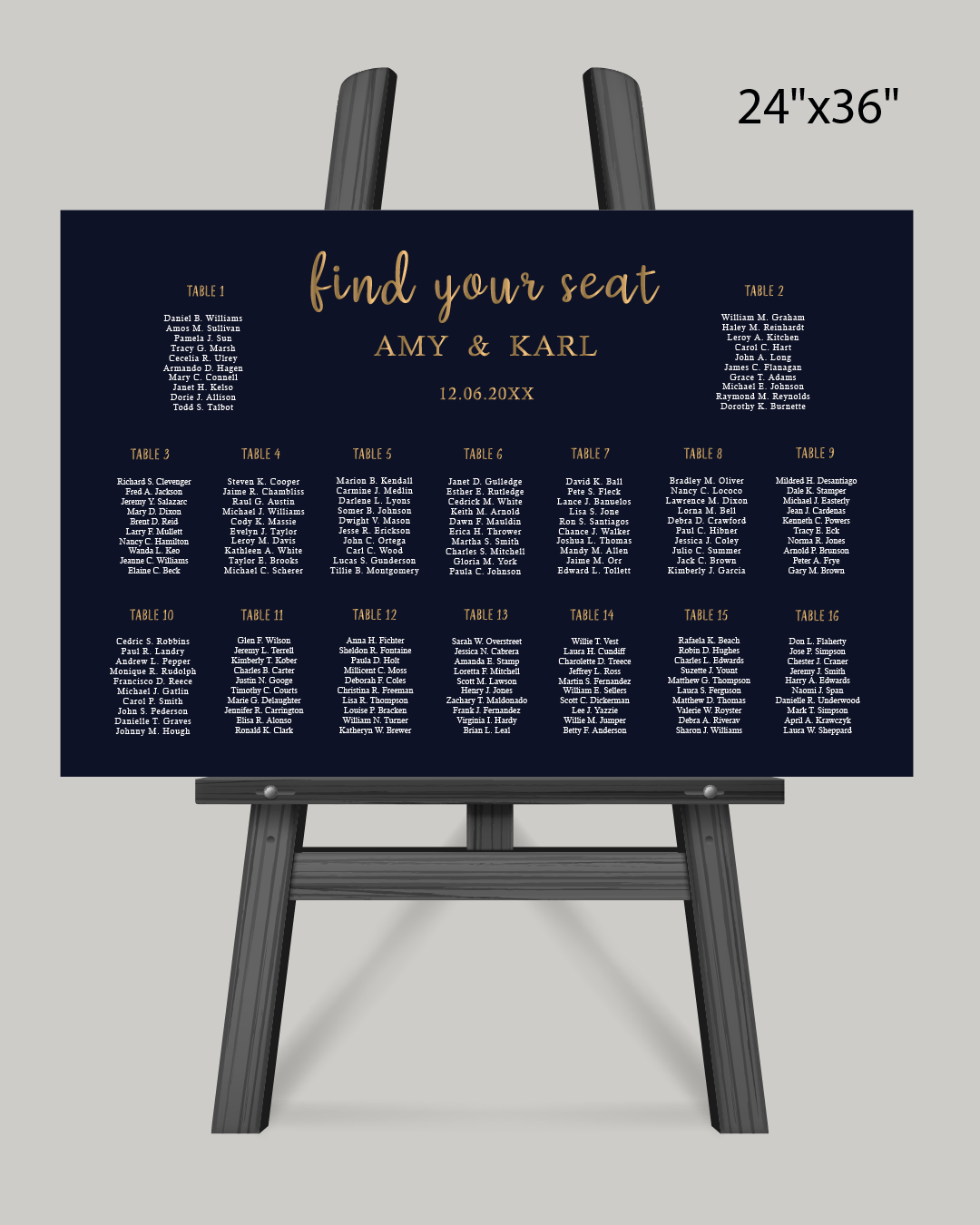 Elegant Blue Background  Seating Chart
