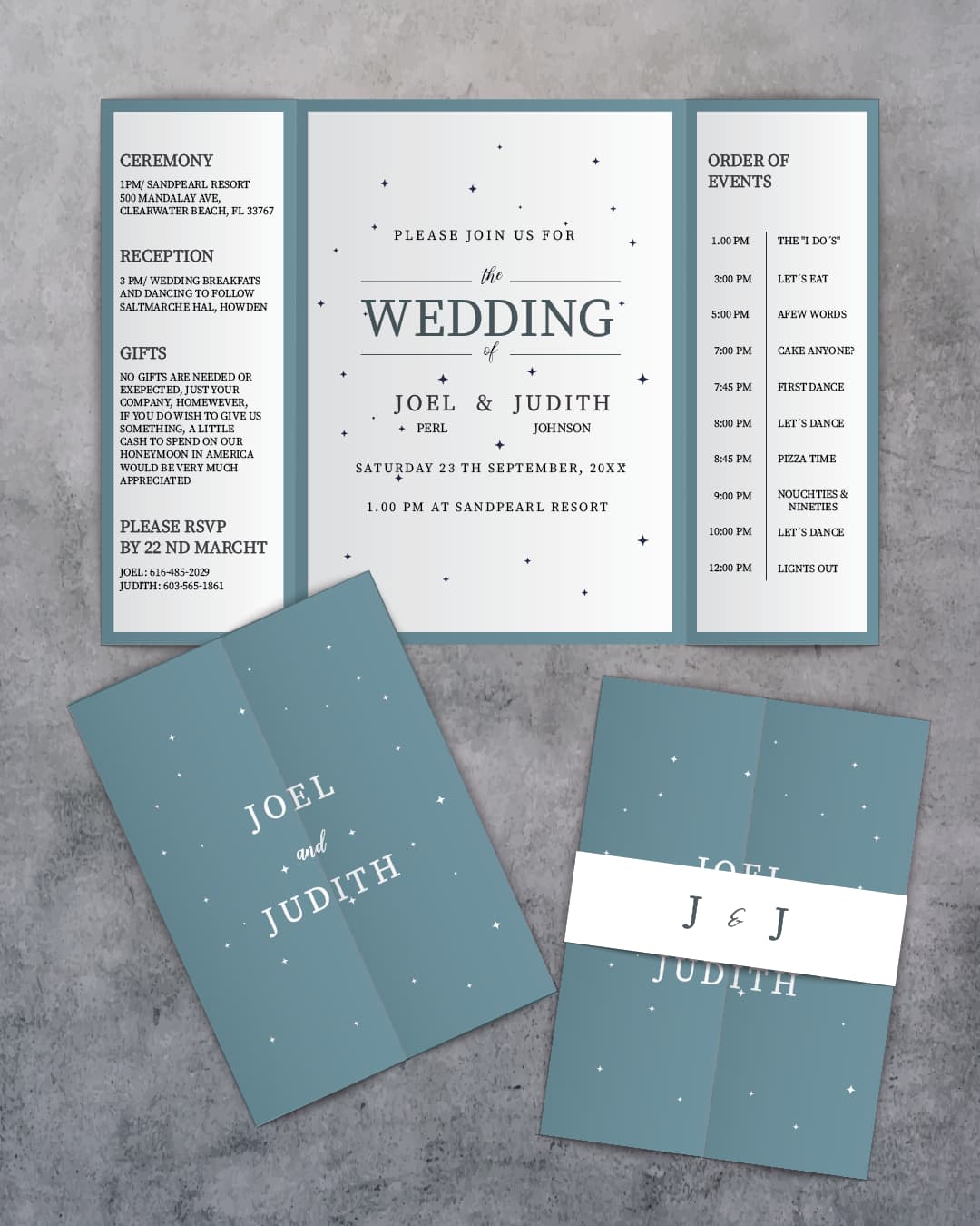Small Glimpses 5x7 Gate Fold Wedding Invitation AP Printing - Small Glimpses 5x7 Gate Fold Wedding Invitation - Custom Printing Services