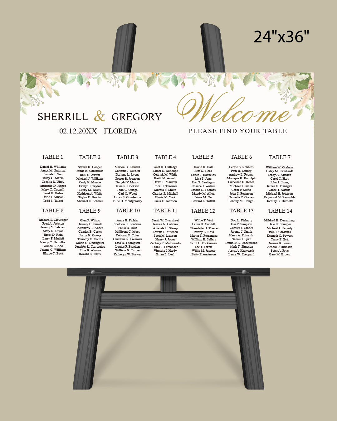 Spring Gold Seating Chart