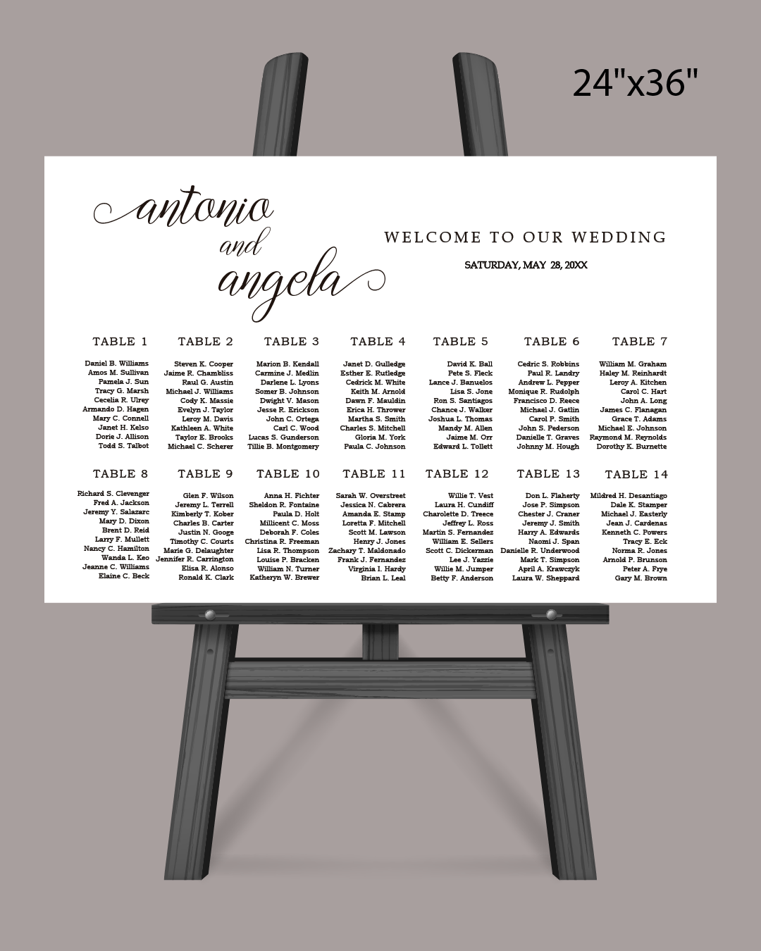 Formal Judith Seating Chart