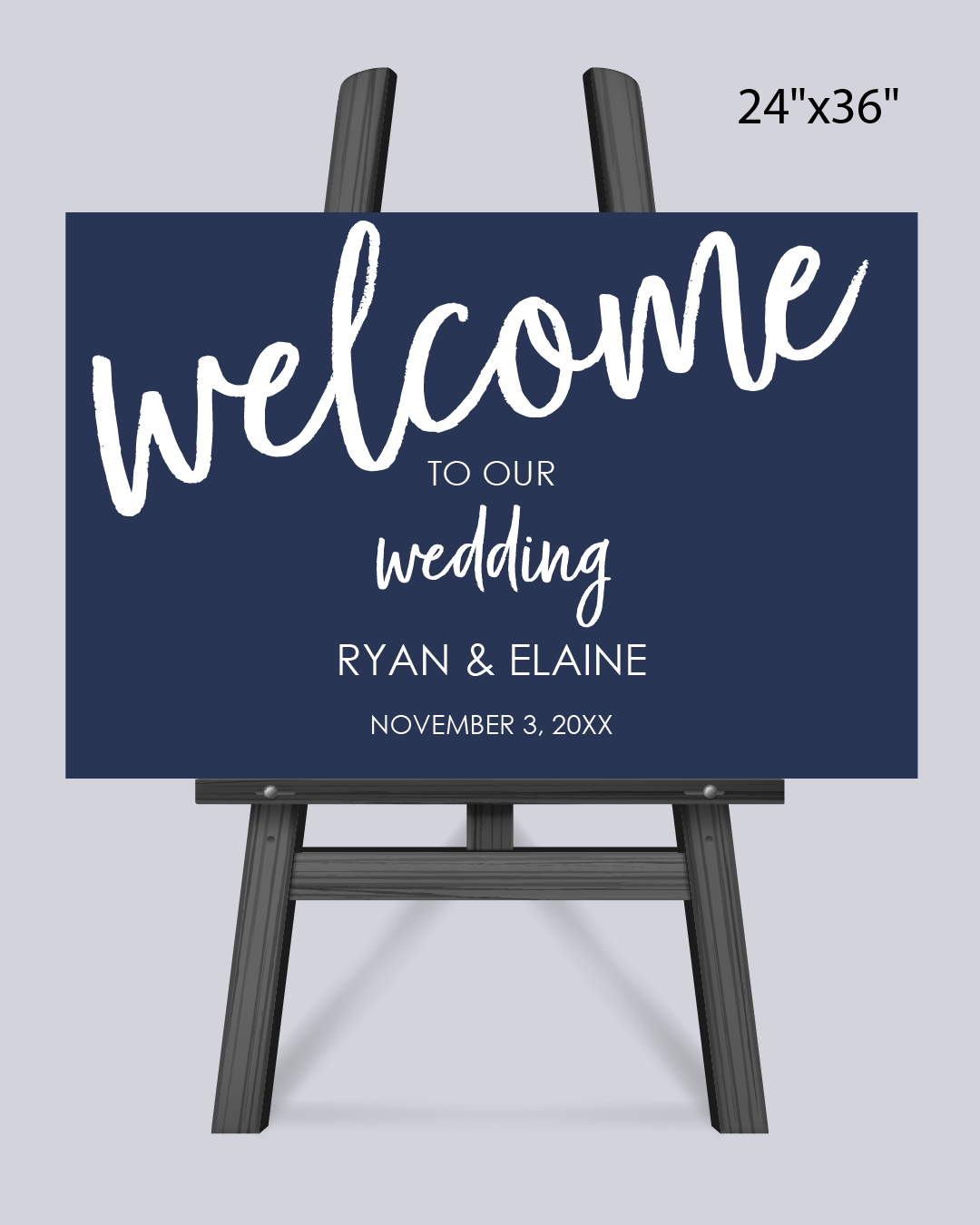 Formal Blue Background Welcome Sign