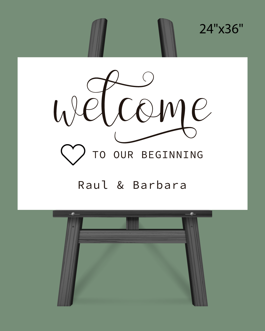 Elegant Heart  Welcome Sign