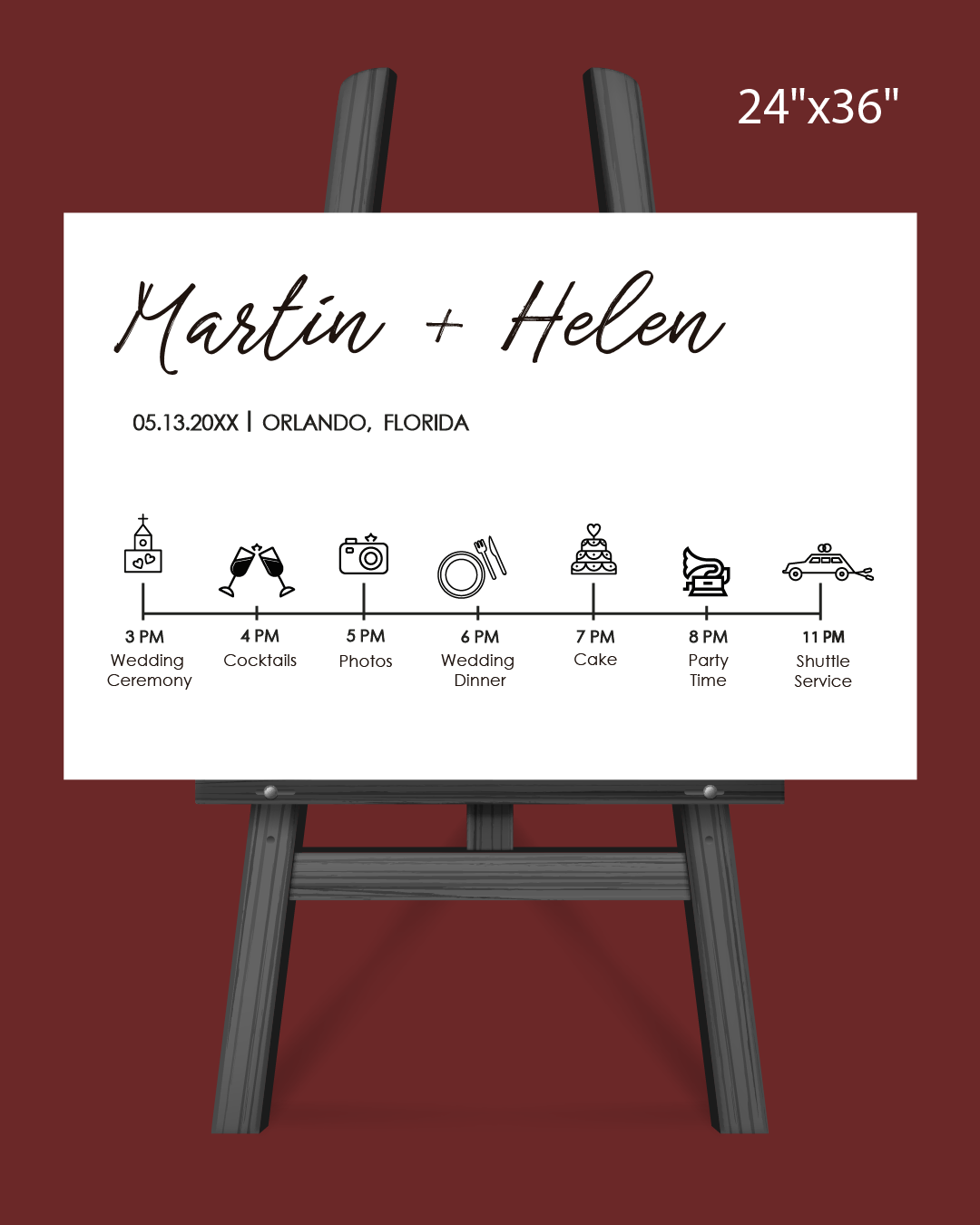 Classic Ceremony Schedule Welcome Sign