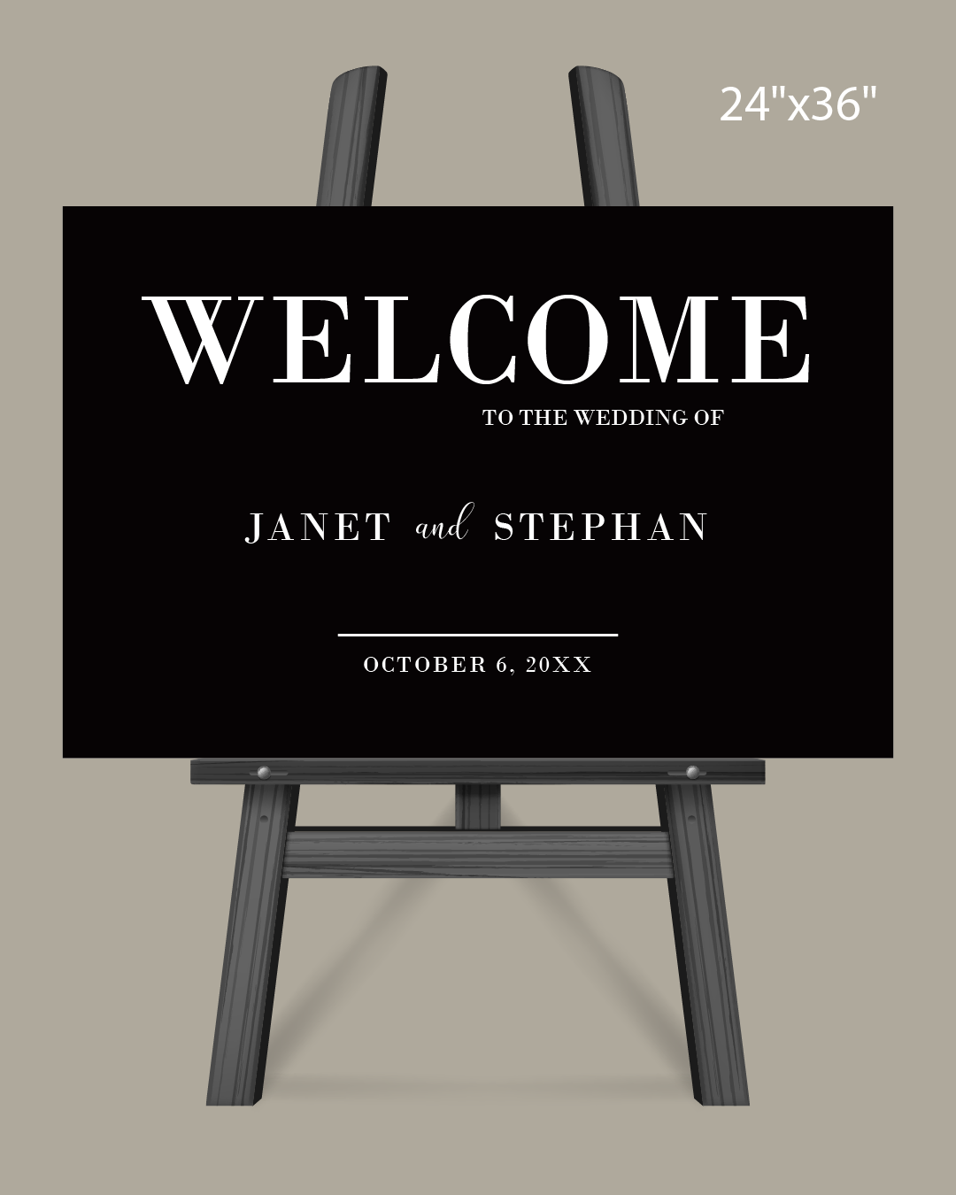 Greenberg Black Formal Welcome Sign