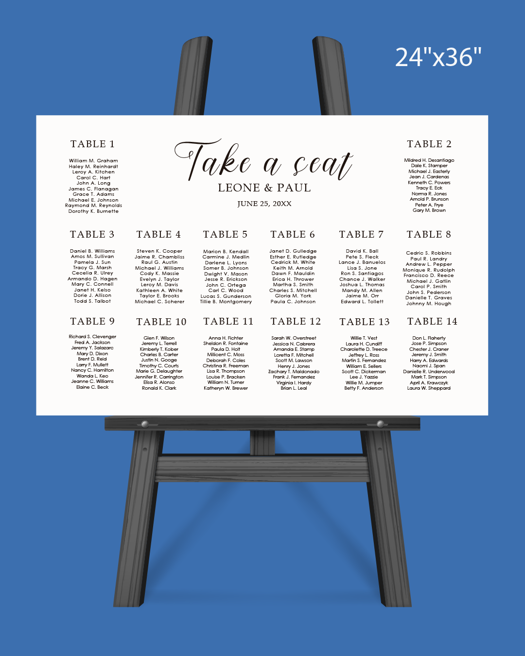 Simple Tynes  Seating Chart