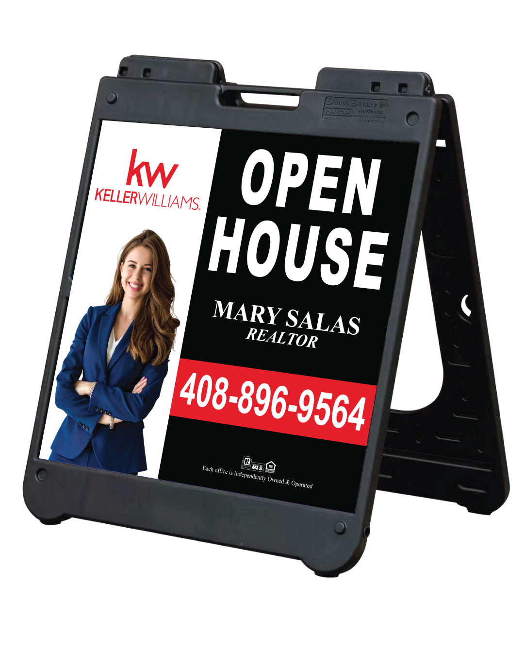 Keller Williams Realty Simple Red and Black A-Frame Sign 24x24 AP Printing - Keller Williams Realty Simple Red and Black A-Frame Sign 24x24 - Custom Printing Services