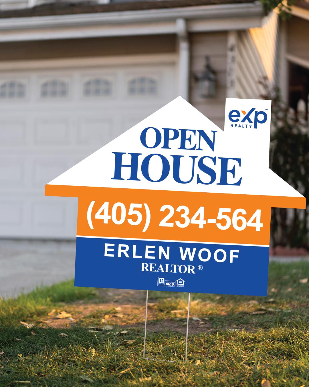 Exp Realty Blue Peak House Shape Sign